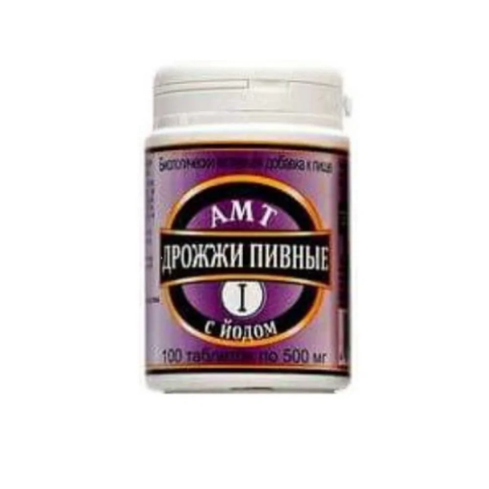 АМТ-Дрожжи пивные с йодом БАД таблетки 500мг банка №100