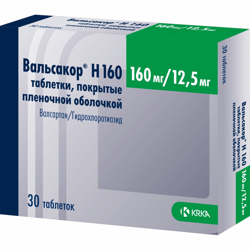 Вальсакор Н 160 таблетки п/о 160мг 12,5мг упаковка №30  в Минске .