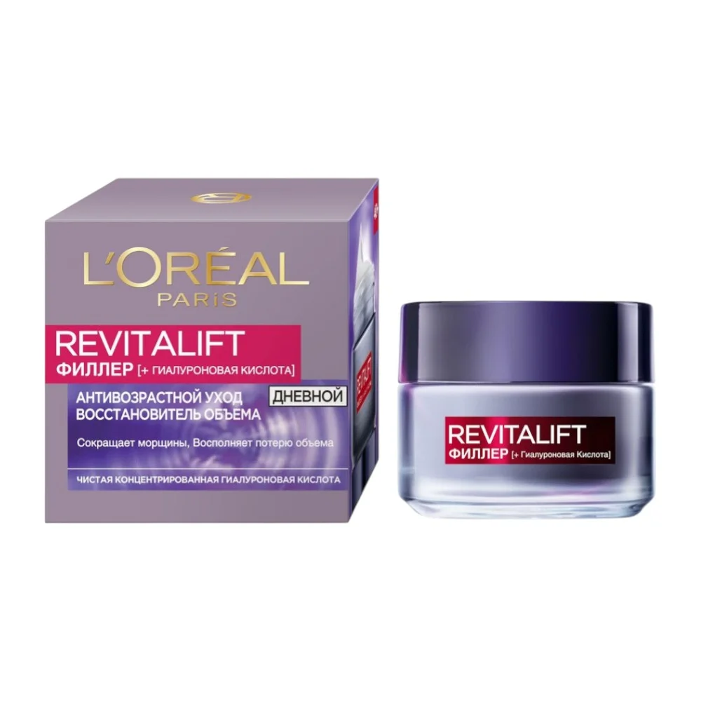 Крем для лица и шеи L'Oreal Paris Revitalift Филлер [+Гиалуроновая кислота] Антивозрастной уход дневной 50мл №1