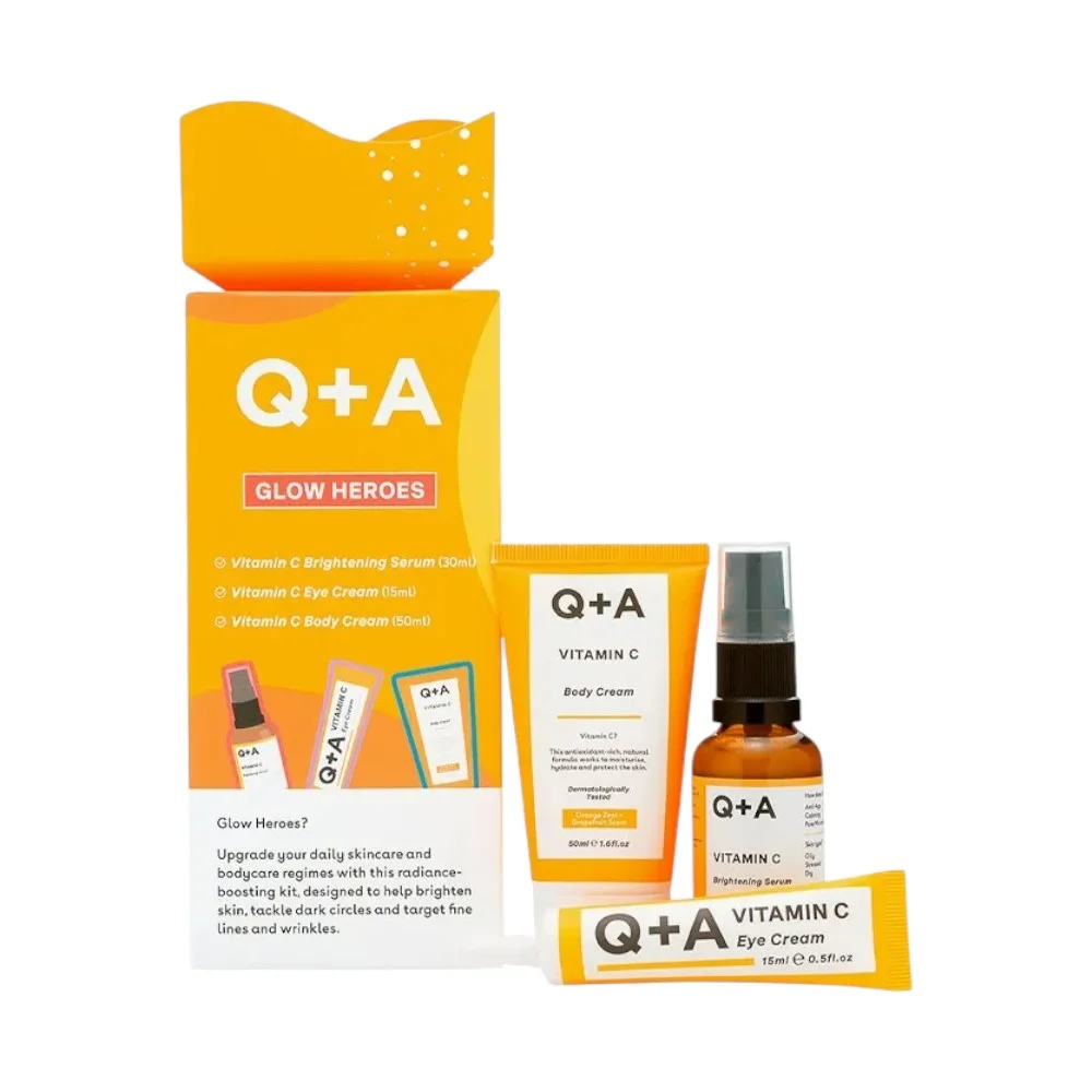 Набор подарочный "Q+A Glow Heroes" для ухода за лицом и телом №1