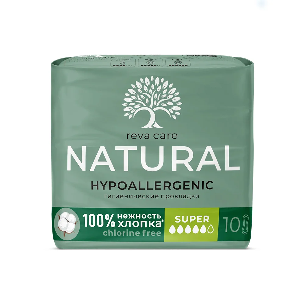 Прокладки гигиенические Reva Care Natural Super №10