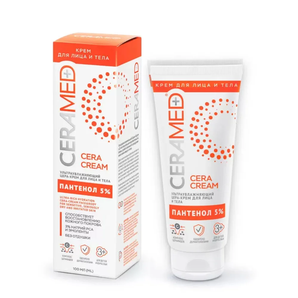 Цера-крем для лица и тела "Церамед" ультраувлажняющий с Д-пантенолом 100мл №1