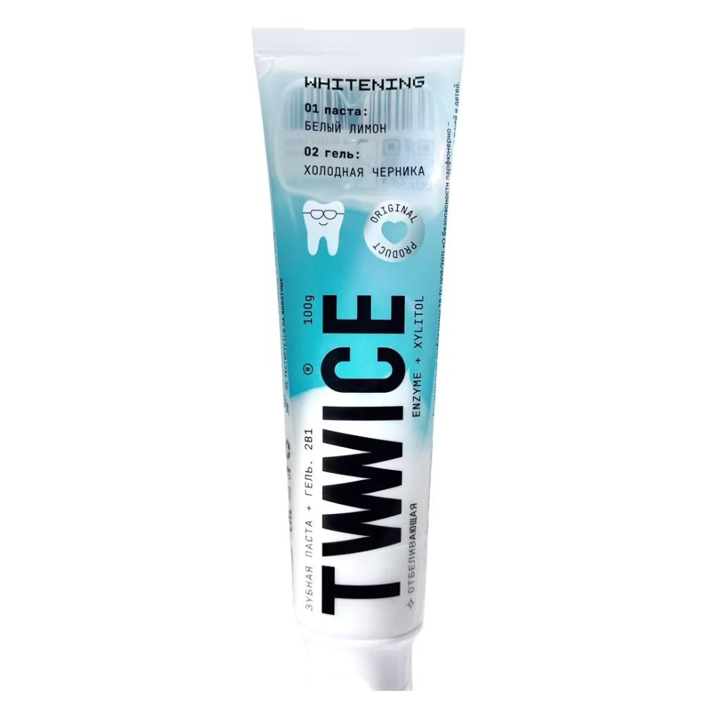 Зубная паста+гель 2 в 1 TVVVVICE отбеливающая с энзимами 100г №1