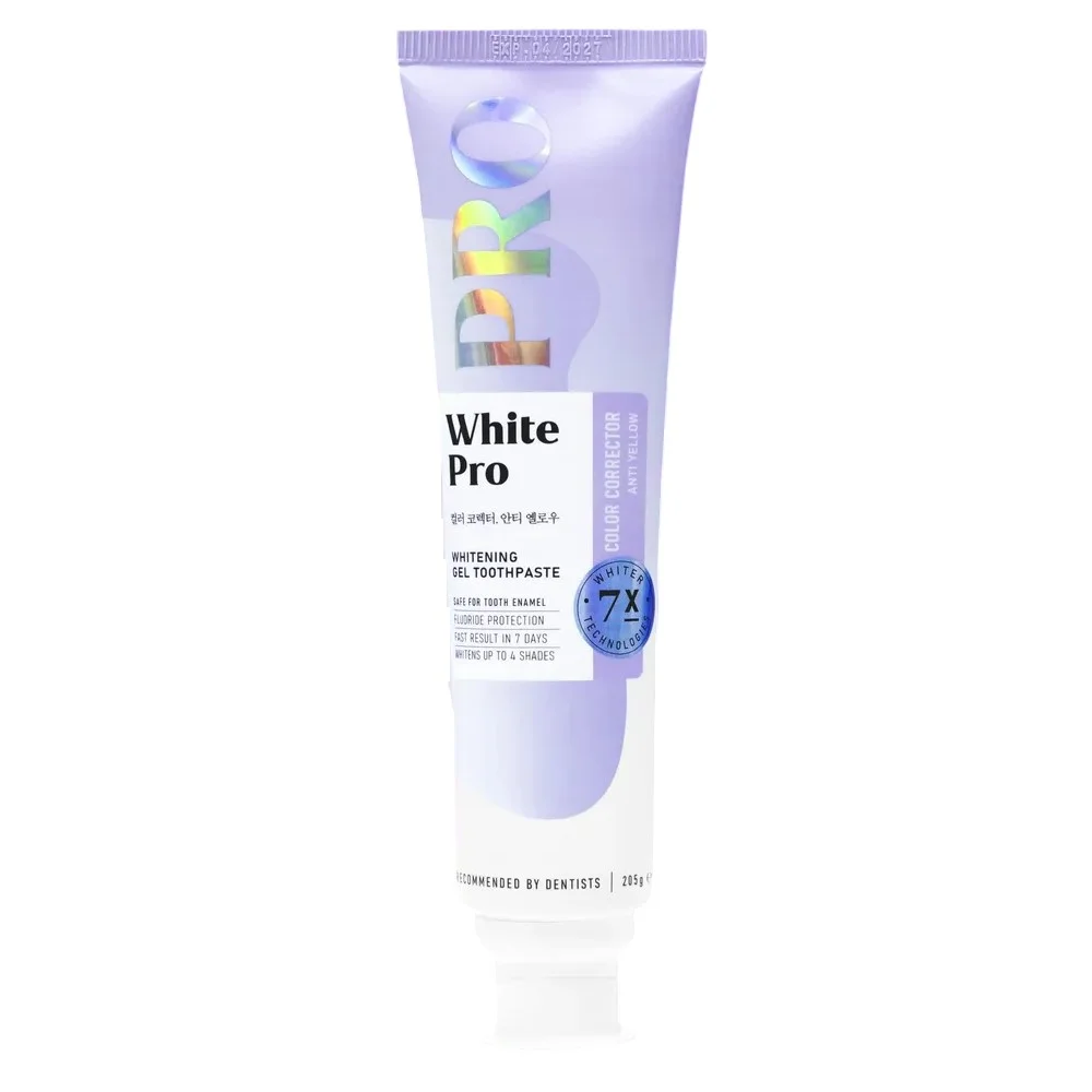 Зубная паста-корректор White Pro отбеливающая гелевая с фиолет. пигментом, нейтрализ. желтый оттенок 205г №1