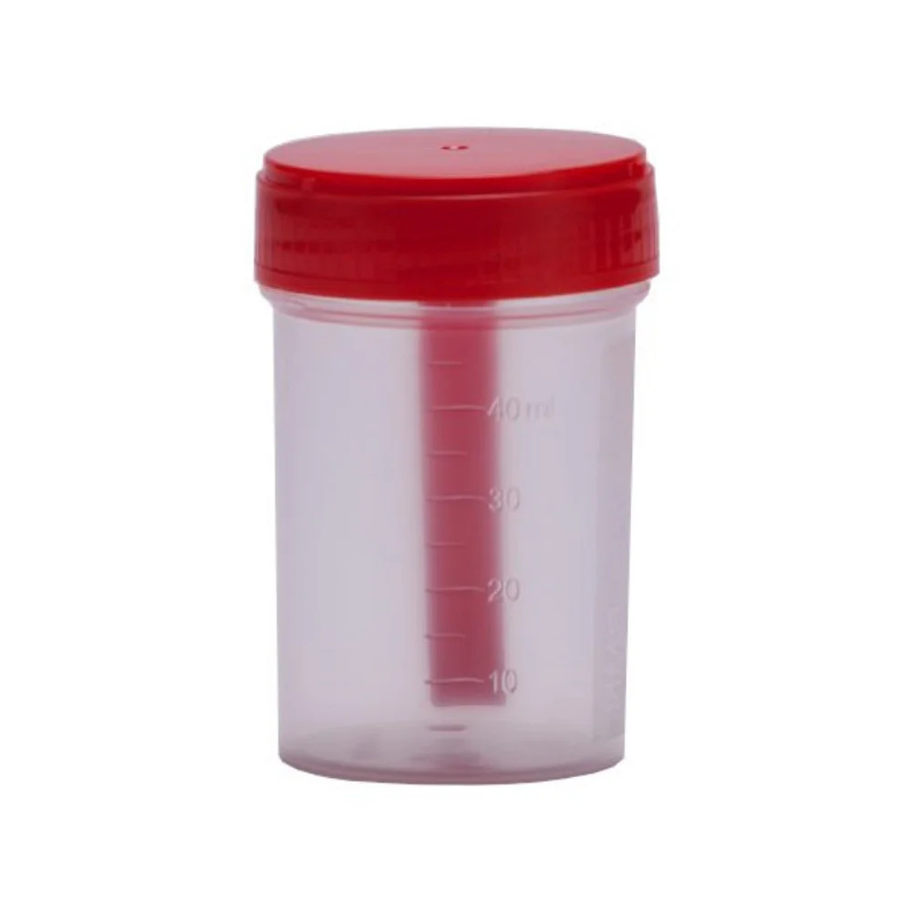 Контейнер для биологического материала с крышкой и ложкой-шпателем 60мл инд. упаковка №1