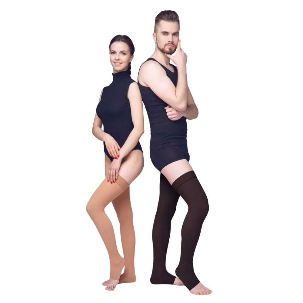 Чулки медицинские компрессионные выше колена без мыска м.4001 2 кл. компрессии, размер 4 (L), рост 1, черный пара №1