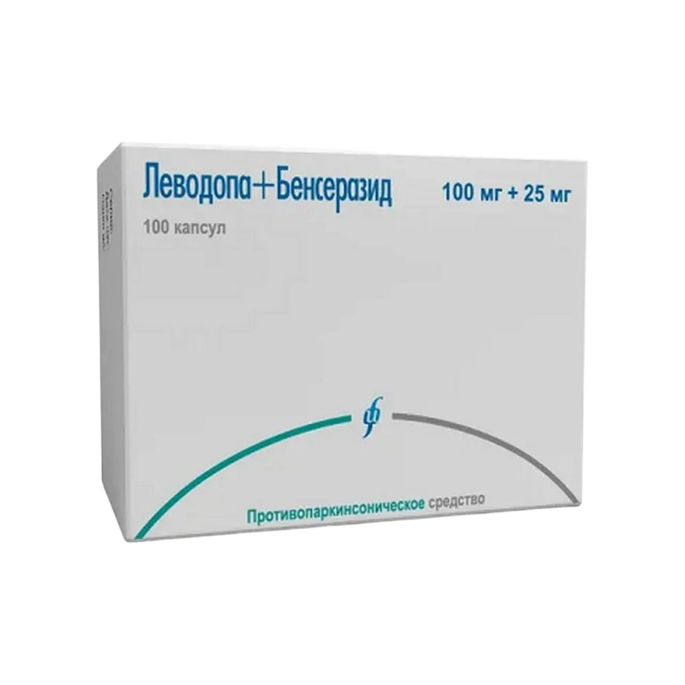 Леводопа/Бенсеразид таблетки 100мг 25мг флакон №100