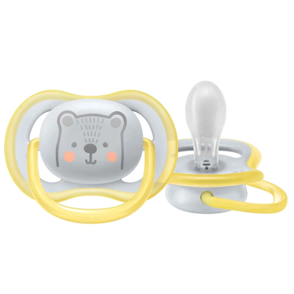 Пустышка Avent Ultra Air декор силиконовая код 86518 6-18 мес. мишка универсальная №1