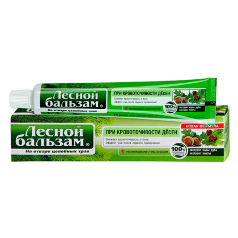 Зубная паста "Лесной бальзам" с экстрактами коры дуба и пихты на отваре трав 75мл №1