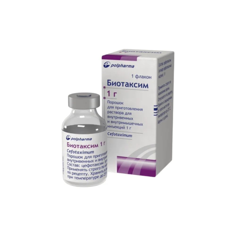Биотаксим пор-к для инъекций в/в, в/м 1 000мг флакон №1