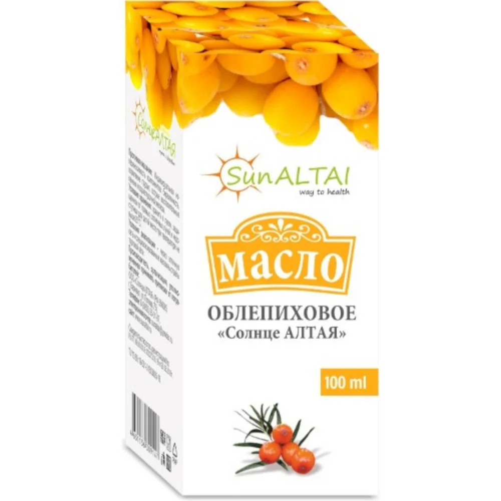 Облепиховое масло "Солнце Алтая" БАД каротиноидов в перерасчете на β-каротин 25мг% масло 100мл упаковка №1