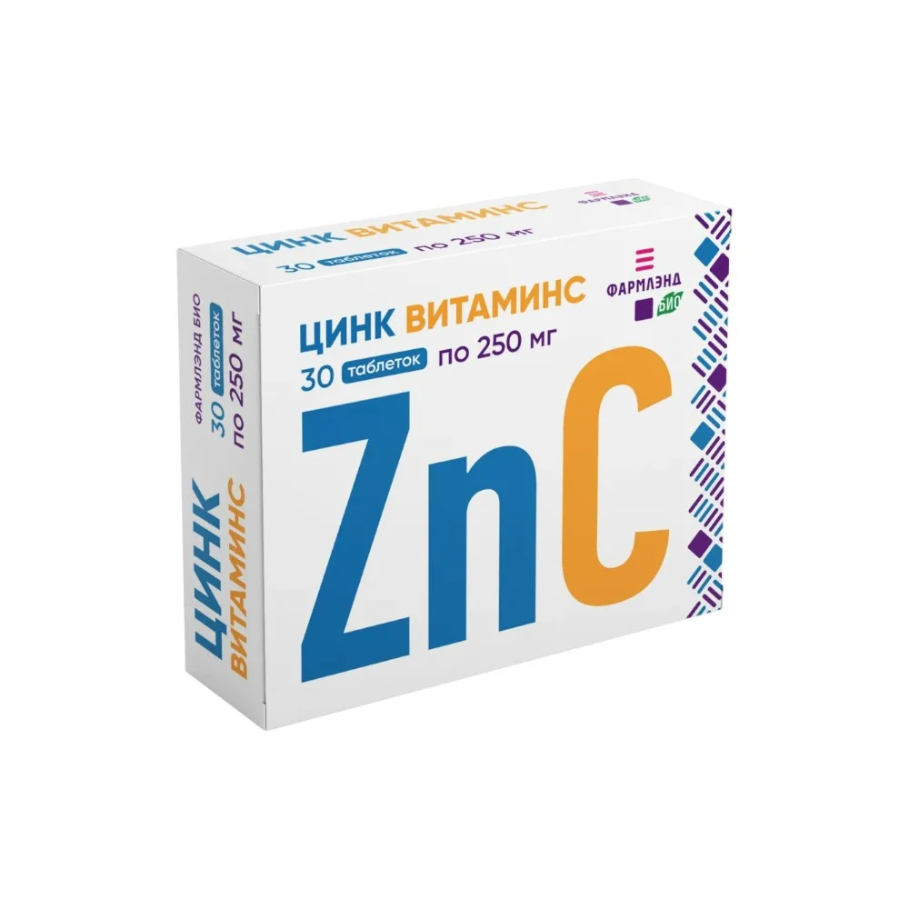 Цинк ВитаминС БАД таблетки 250мг упаковка №30