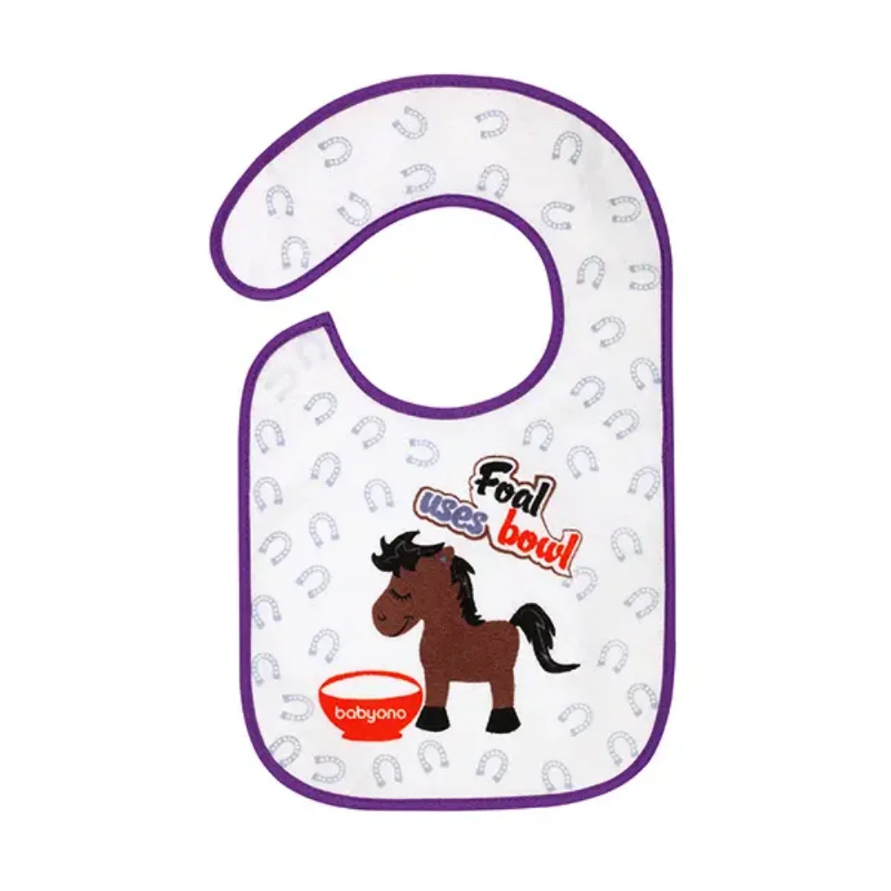 Нагрудник BabyOno махровый с клеенкой 6 мес.+ №1