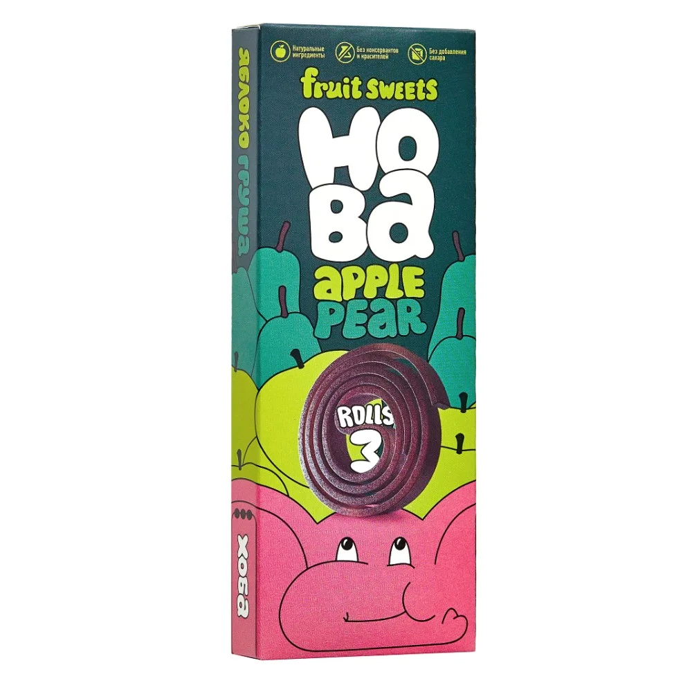Конфеты фруктово-ягодные "Хоба" яблоко-груша 30г №1