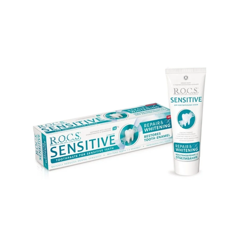 Зубная паста R.O.C.S. Sensitive Восстановление и отбеливание 94г №1