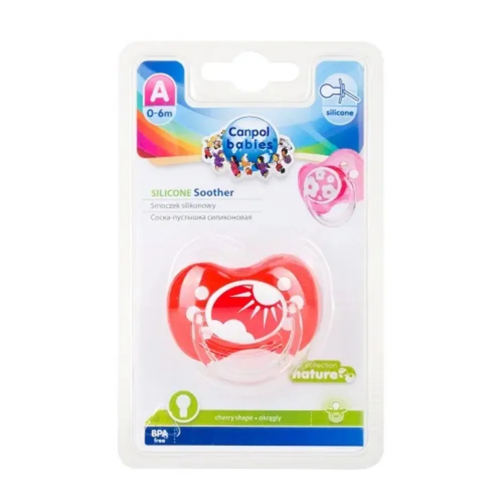 Соска-пустышка Canpol Babies круглая силиконовая, А (0-6 мес.), арт. 22/410 №1