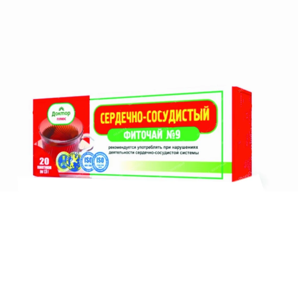 Фиточай Доктор №9 Для сердца и сосудов БАД 1,5г фильтр-пакет №20
