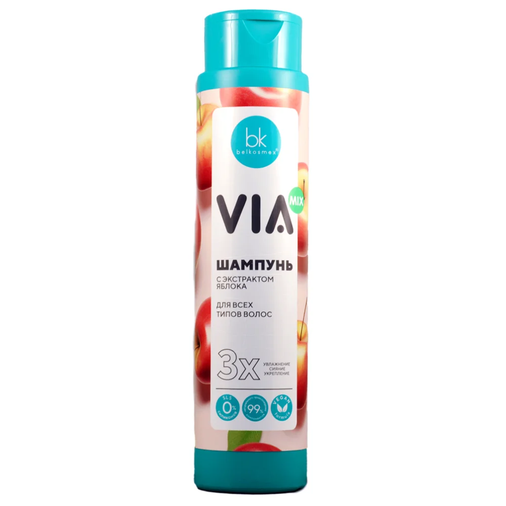 Шампунь VIA mix с экстрактом яблока 390г №1