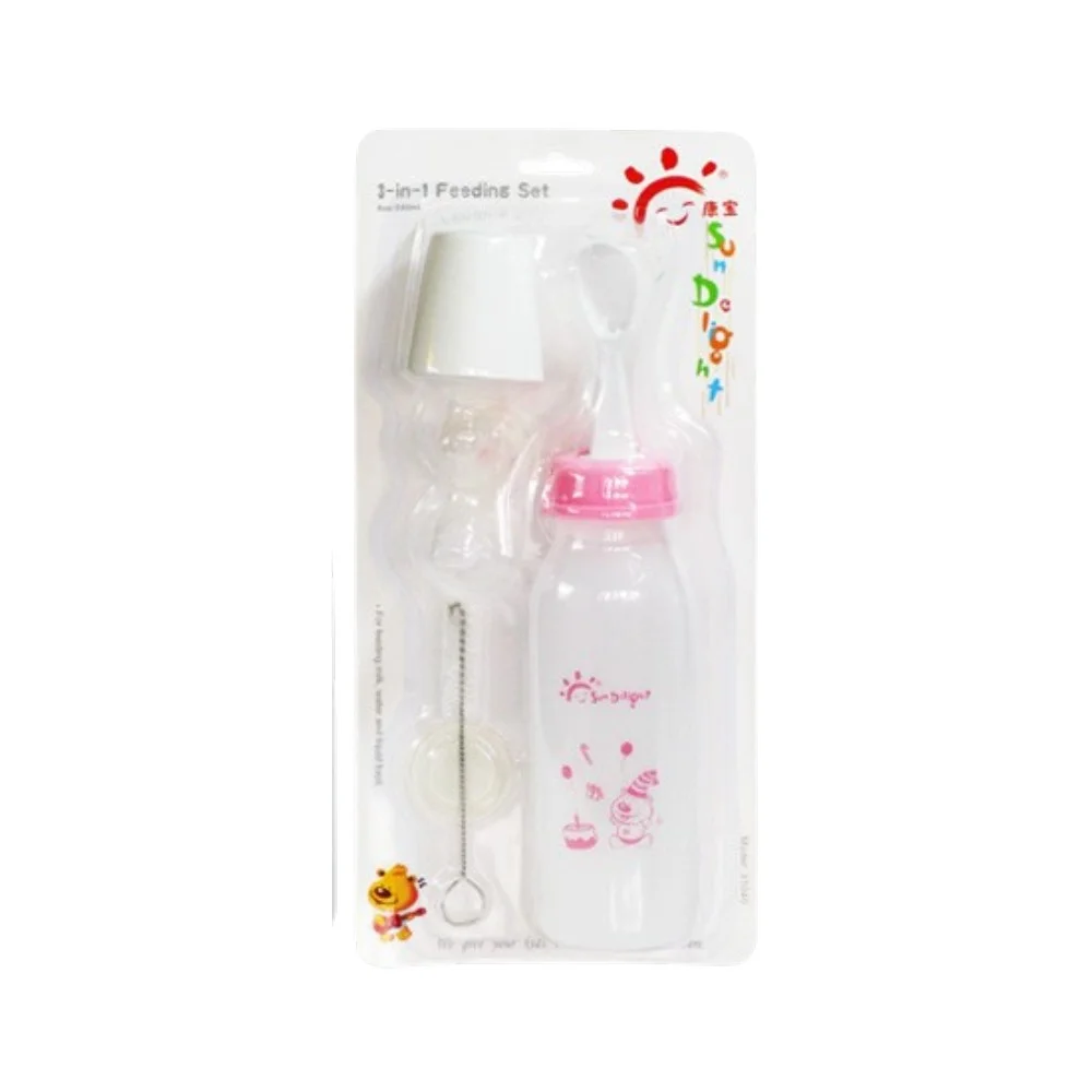 Набор бутылочка, ложечка, соска, мягкий наконечник, щетка арт.31040 блистер №1